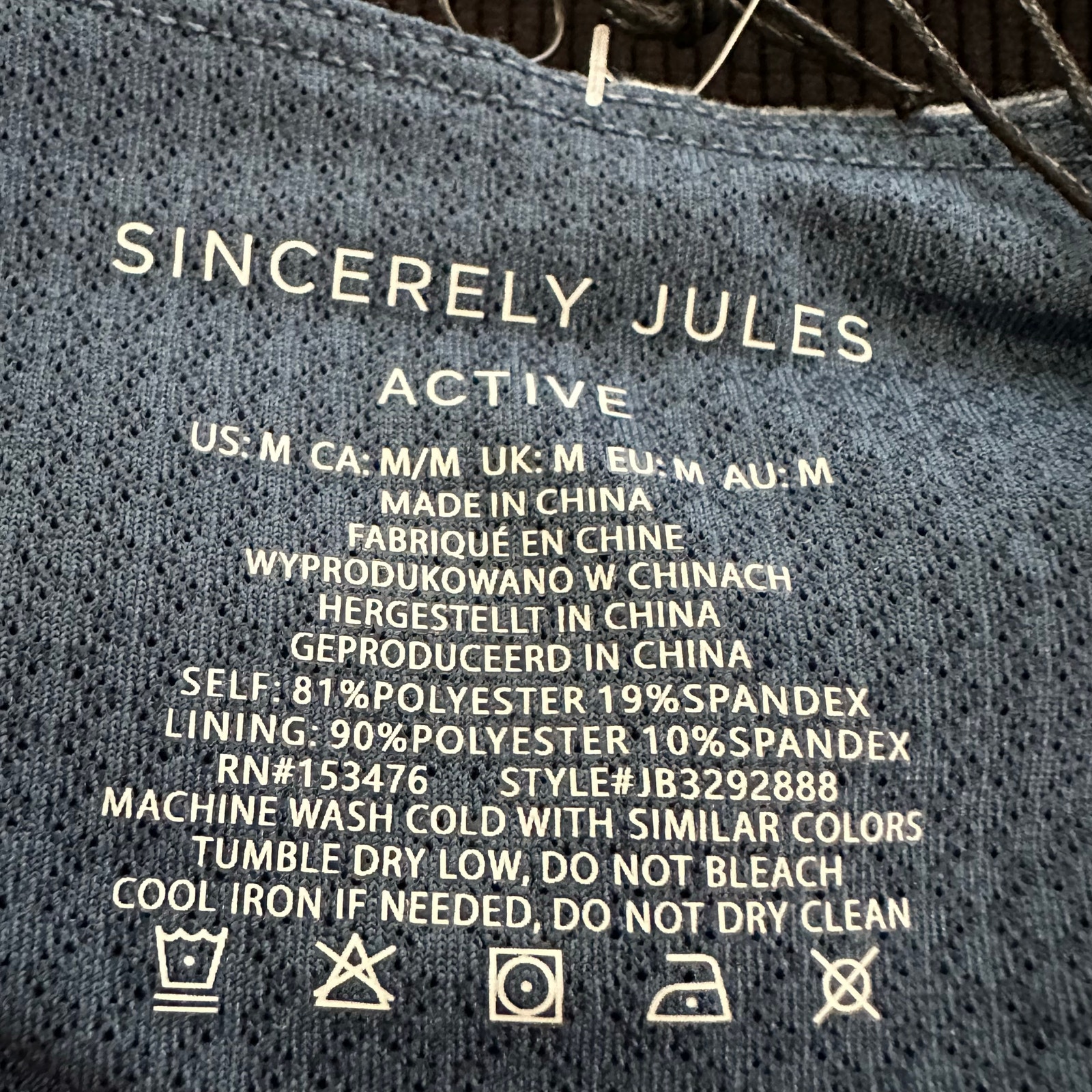 Sincerely Jules Women Active Blue Sport Bra - Size M - Nwt — image 5 of 6